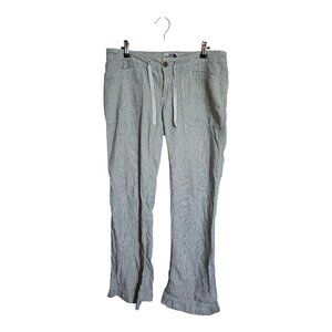 North Face Pants Womens 10 Gray Striped Linen Cotton Drawstring Casual Outdoor